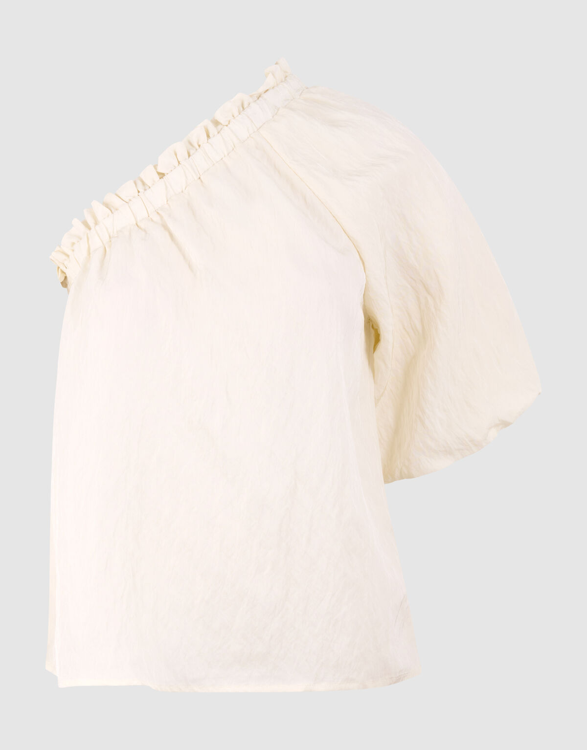 Asymmetrische Twist Puff Top Gebroken Wit SHOEBY WOMEN