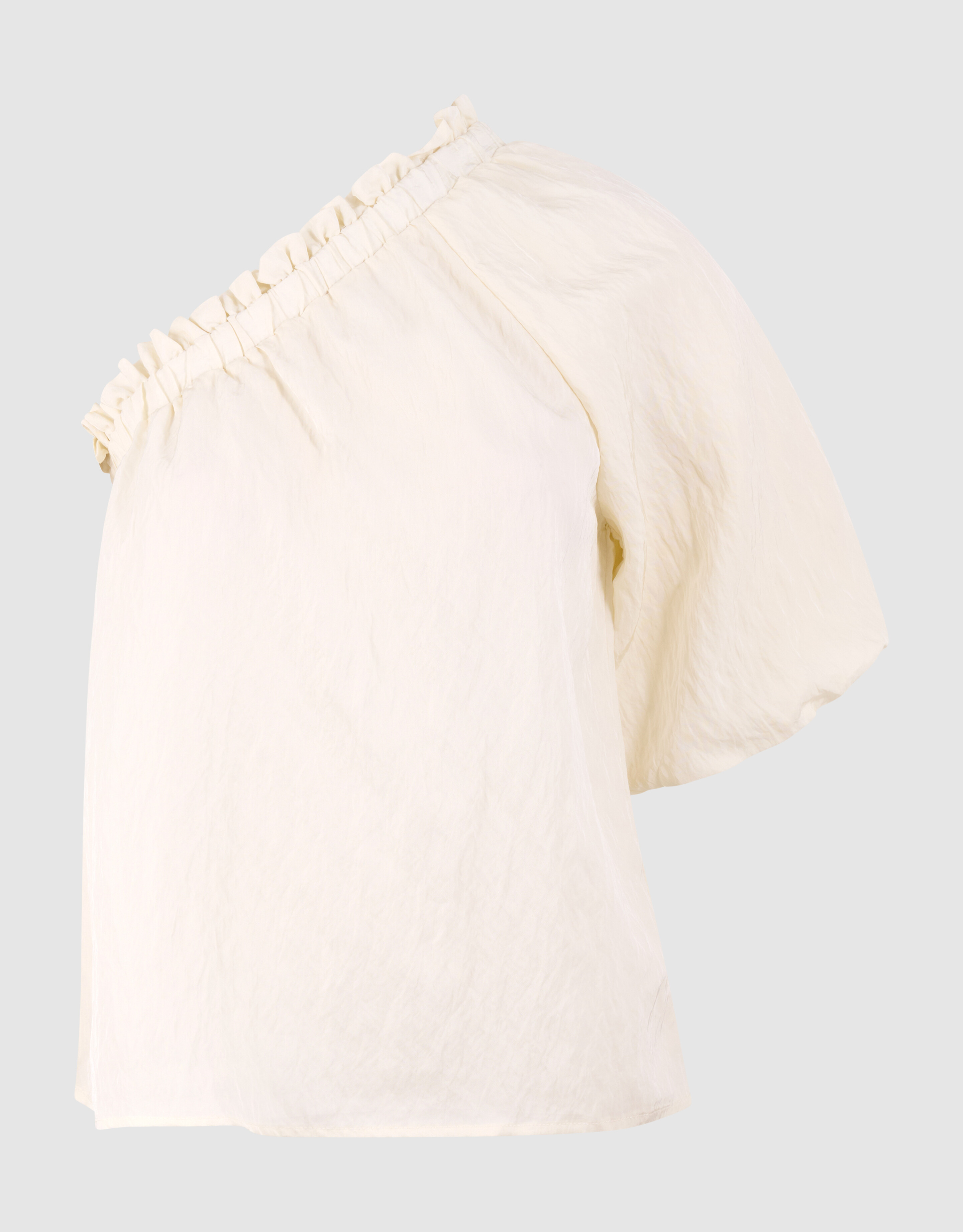 Asymmetrische Twist Puff Top Gebroken Wit SHOEBY WOMEN