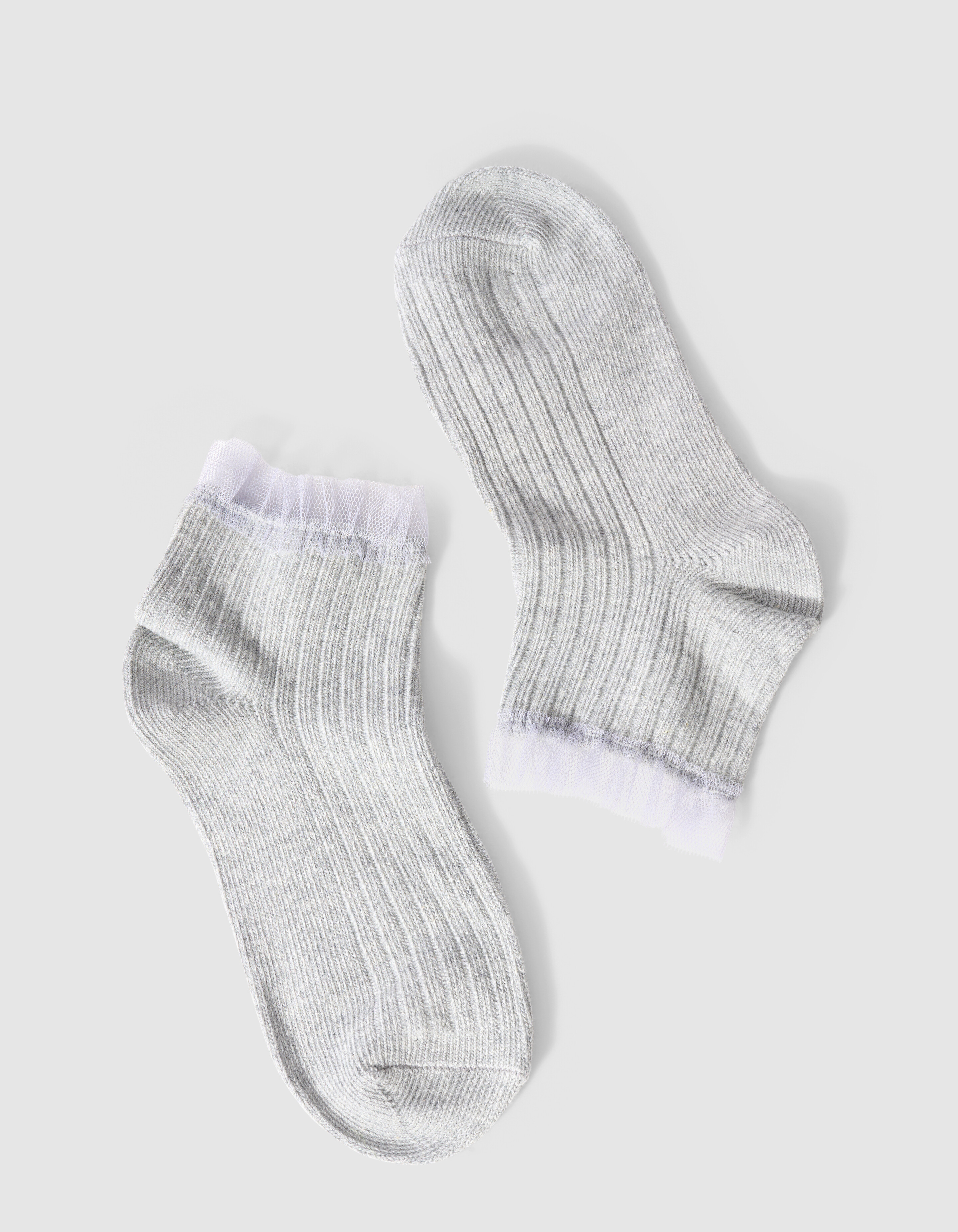 Ruffle Sokken Grijs SHOEBY ACCESSOIRES