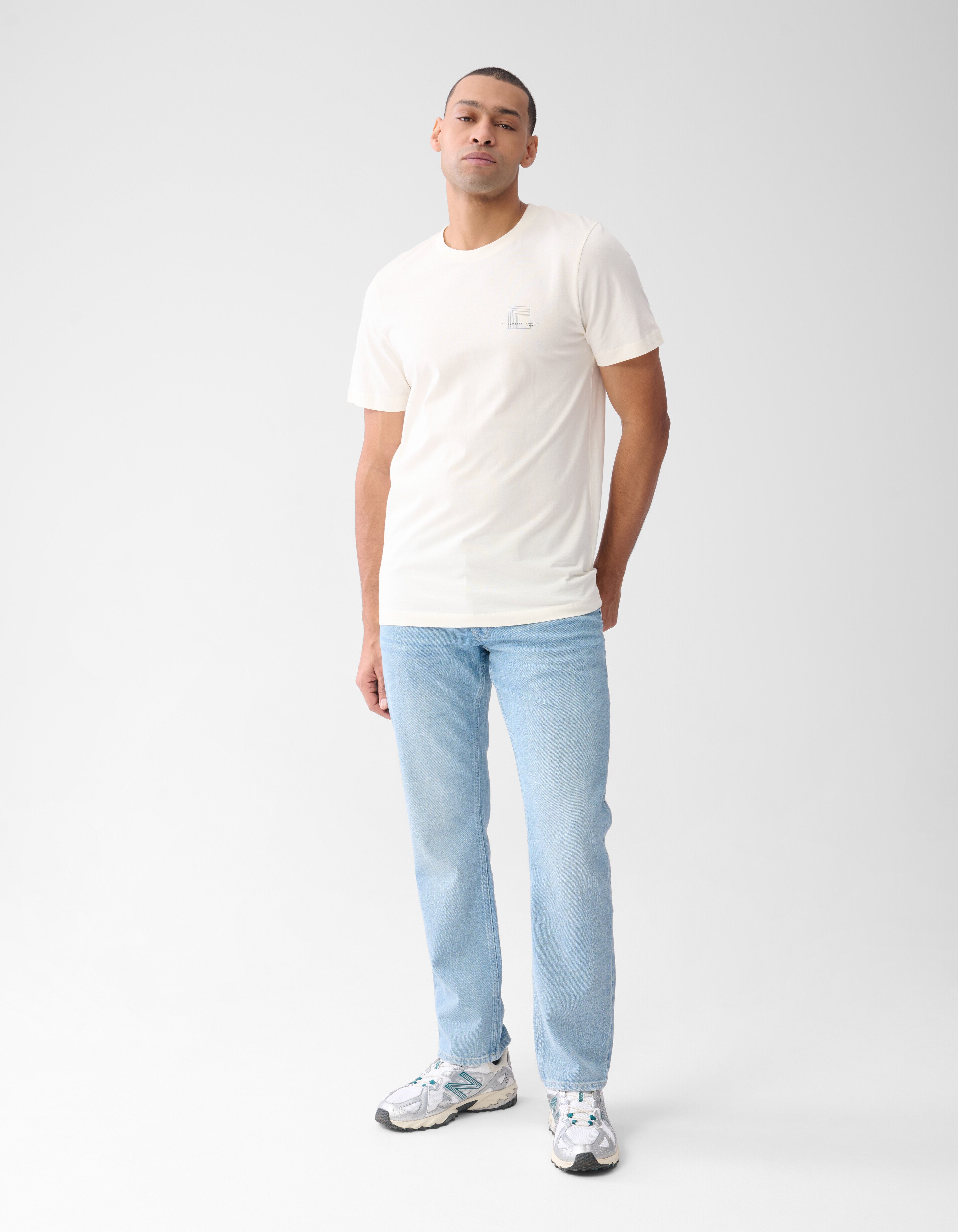 Tekst T-shirt Gebroken Wit SHOEBY MEN