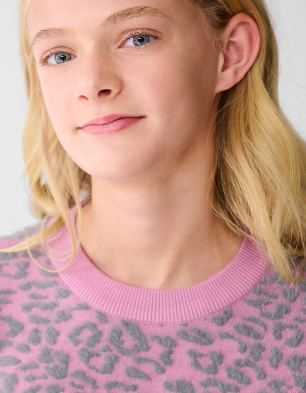 Leopard Knit Trui Roze SHOEBY GIRLS