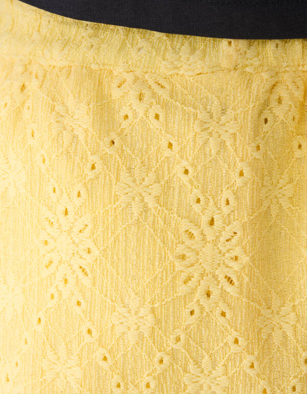 Embroidery Ruffle Mini Rok Lichtgeel SHOEBY GIRLS