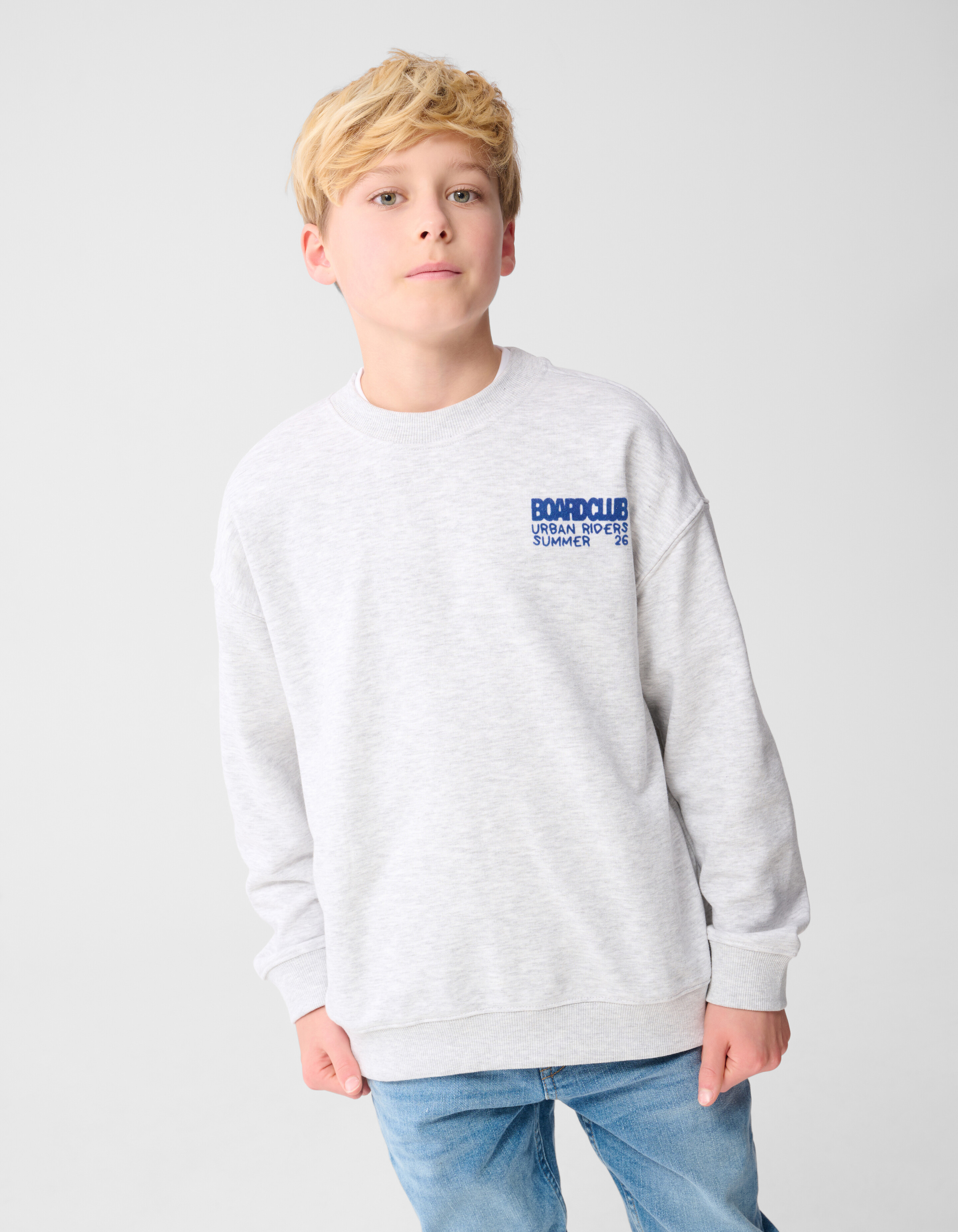 Boardclub Artwork Sweater Lichtgrijs SHOEBY BOYS
