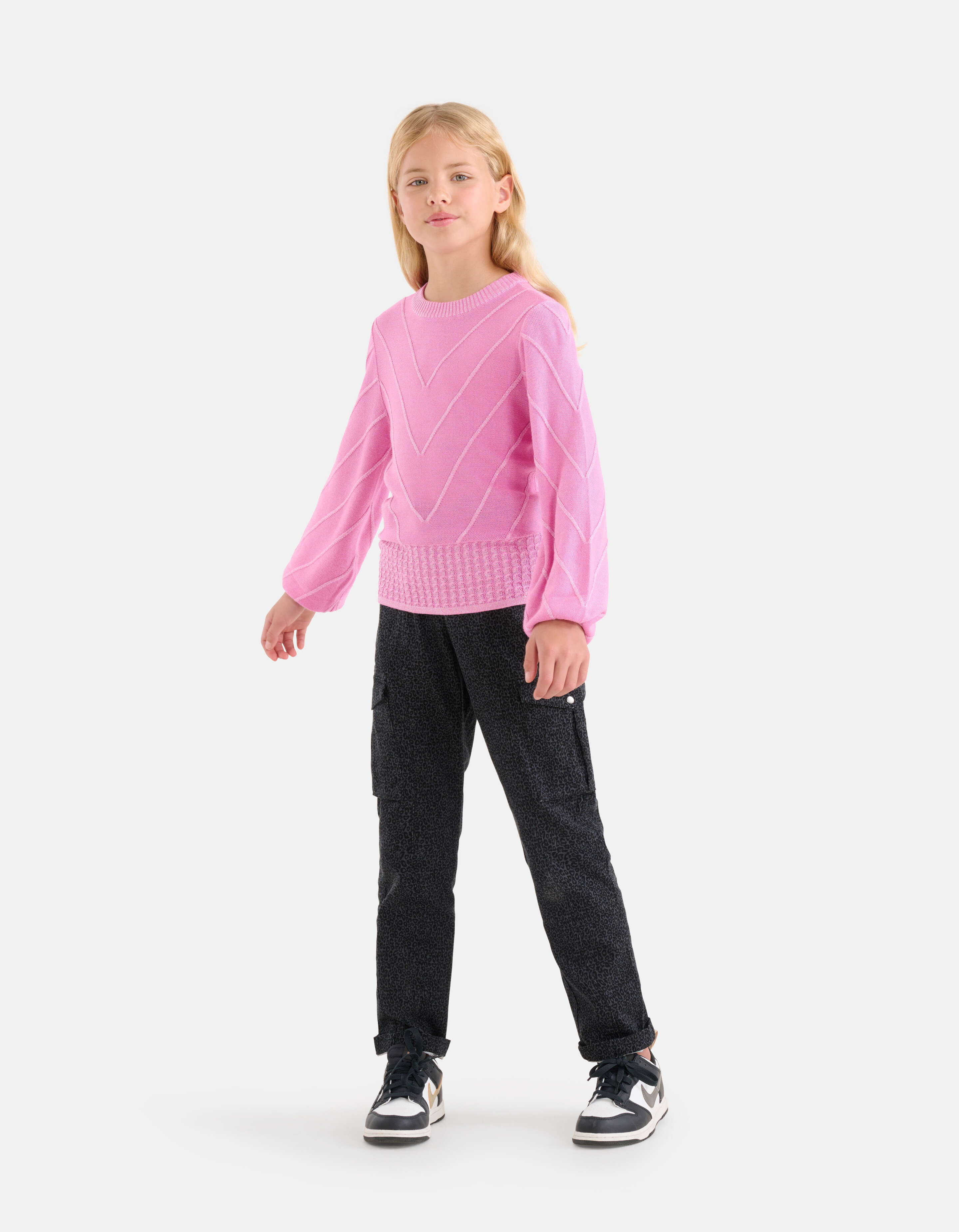 Diagonaal Glitter Trui Roze SHOEBY GIRLS