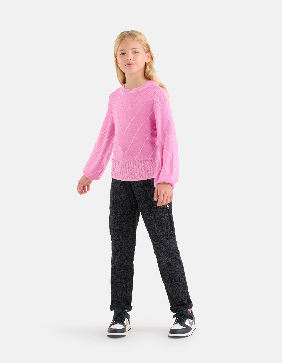 Diagonaal Glitter Trui Roze SHOEBY GIRLS