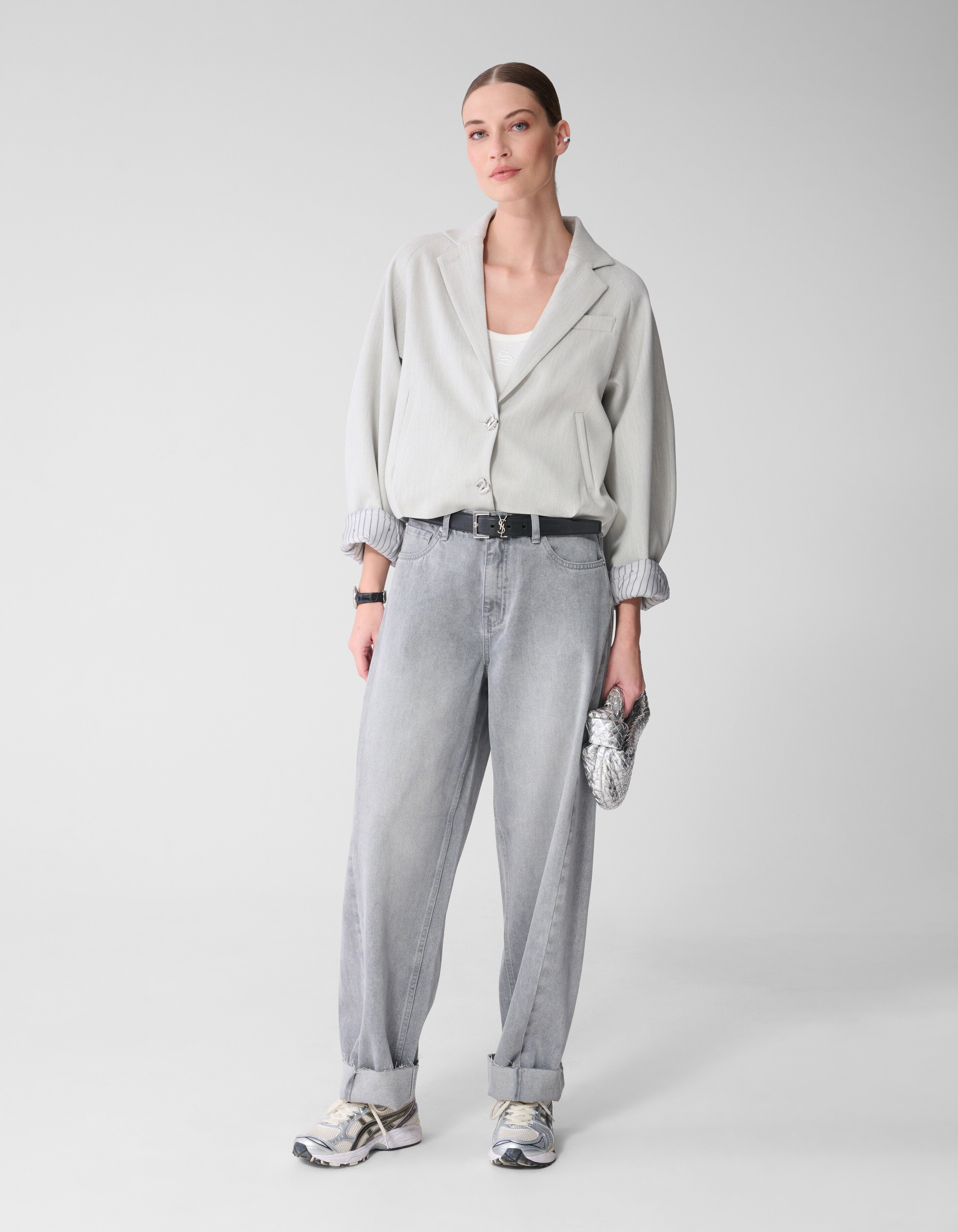 Cropped Blazer Lichtgrijs By Mieke SHOEBY WOMEN