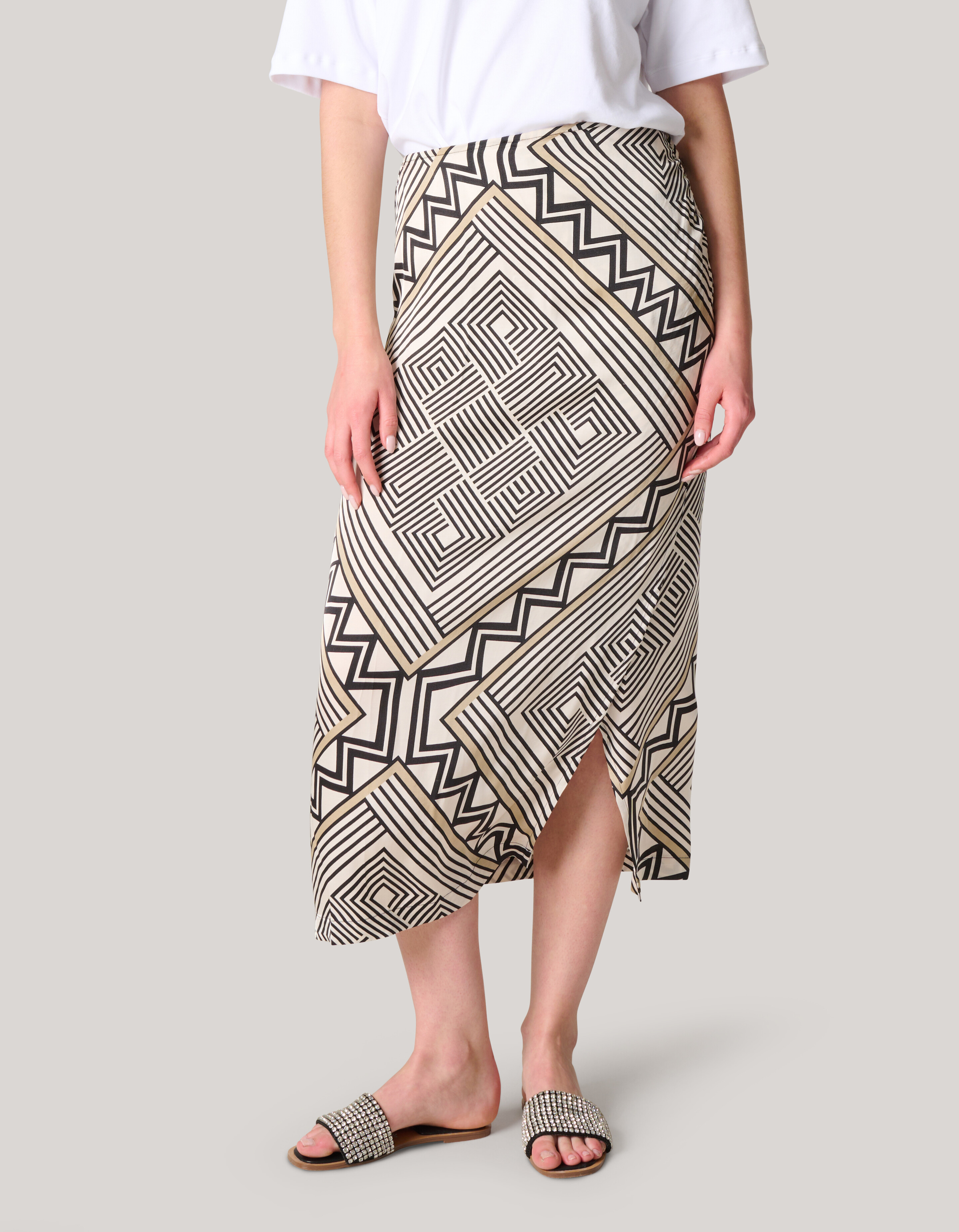 Printed Maxi Rok Gebroken Wit SHOEBY WOMEN