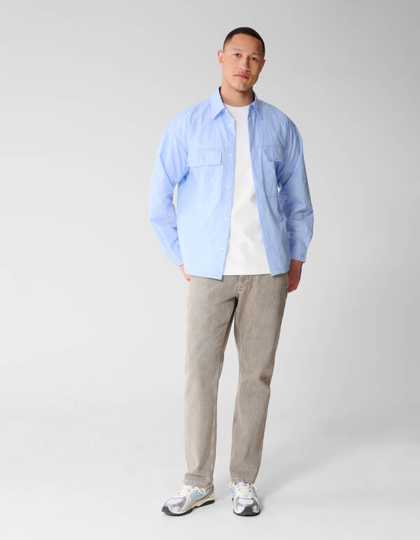 Relaxed Fit Pinstripe Overhemd Lichtblauw SHOEBY MEN