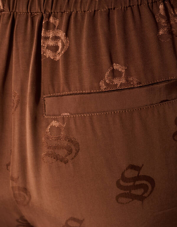 Logo Jacquard Broek Bruin SHOEBY WOMEN
