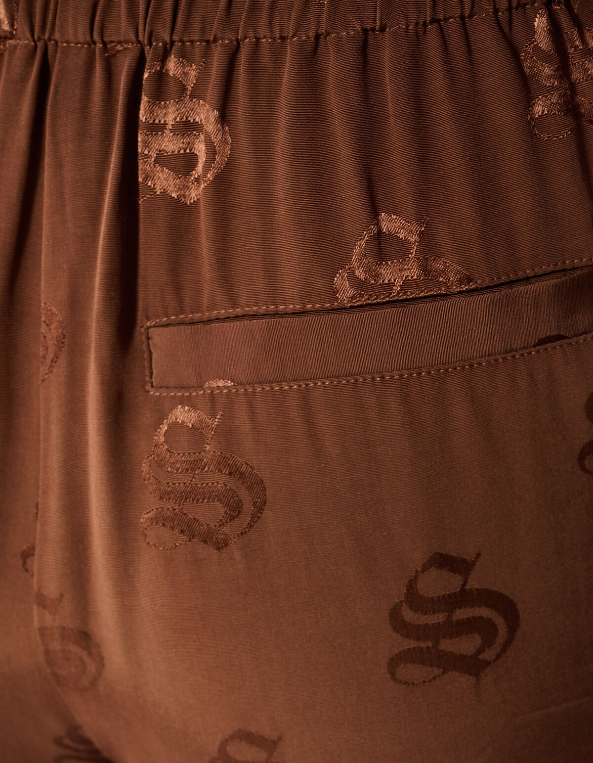 Logo Jacquard Broek Bruin SHOEBY WOMEN