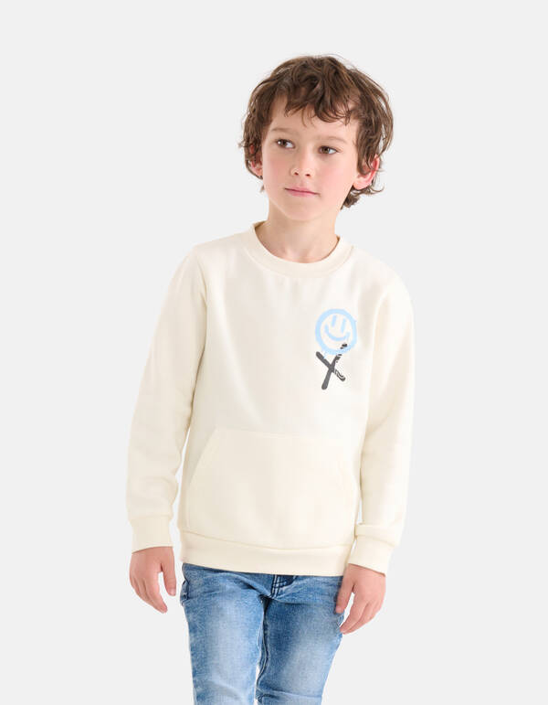 Smiley Sweater Gebroken Wit SHOEBY BOYS