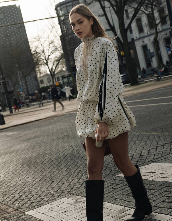 Oversized Polkadot Jack Gebroken Wit SHOEBY WOMEN