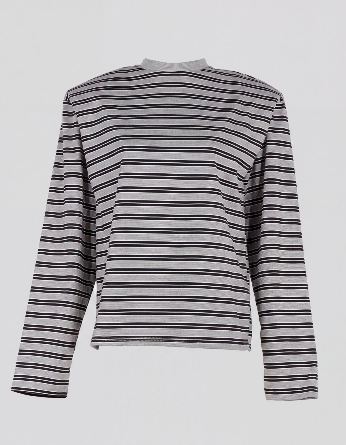 Shoulder Stripe Longsleeve Grijs/Zwart SHOEBY WOMEN