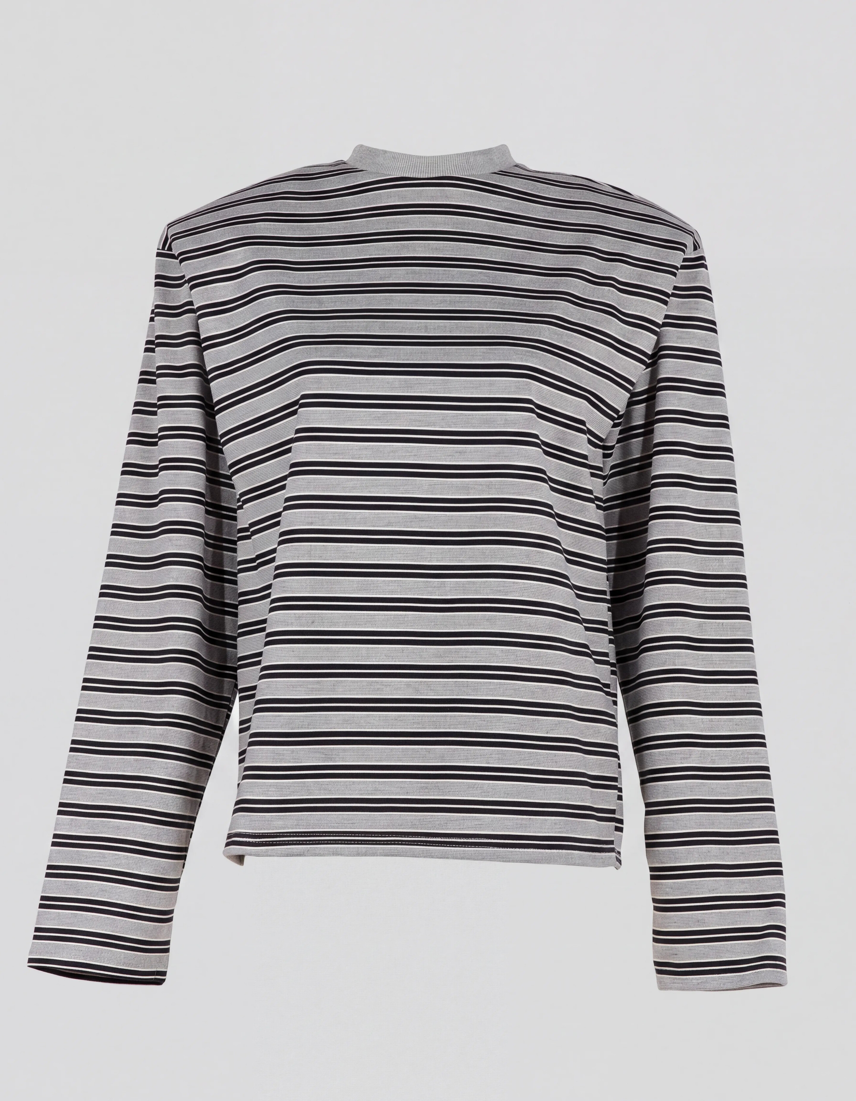 Shoulder Stripe Longsleeve Grijs/Zwart SHOEBY WOMEN