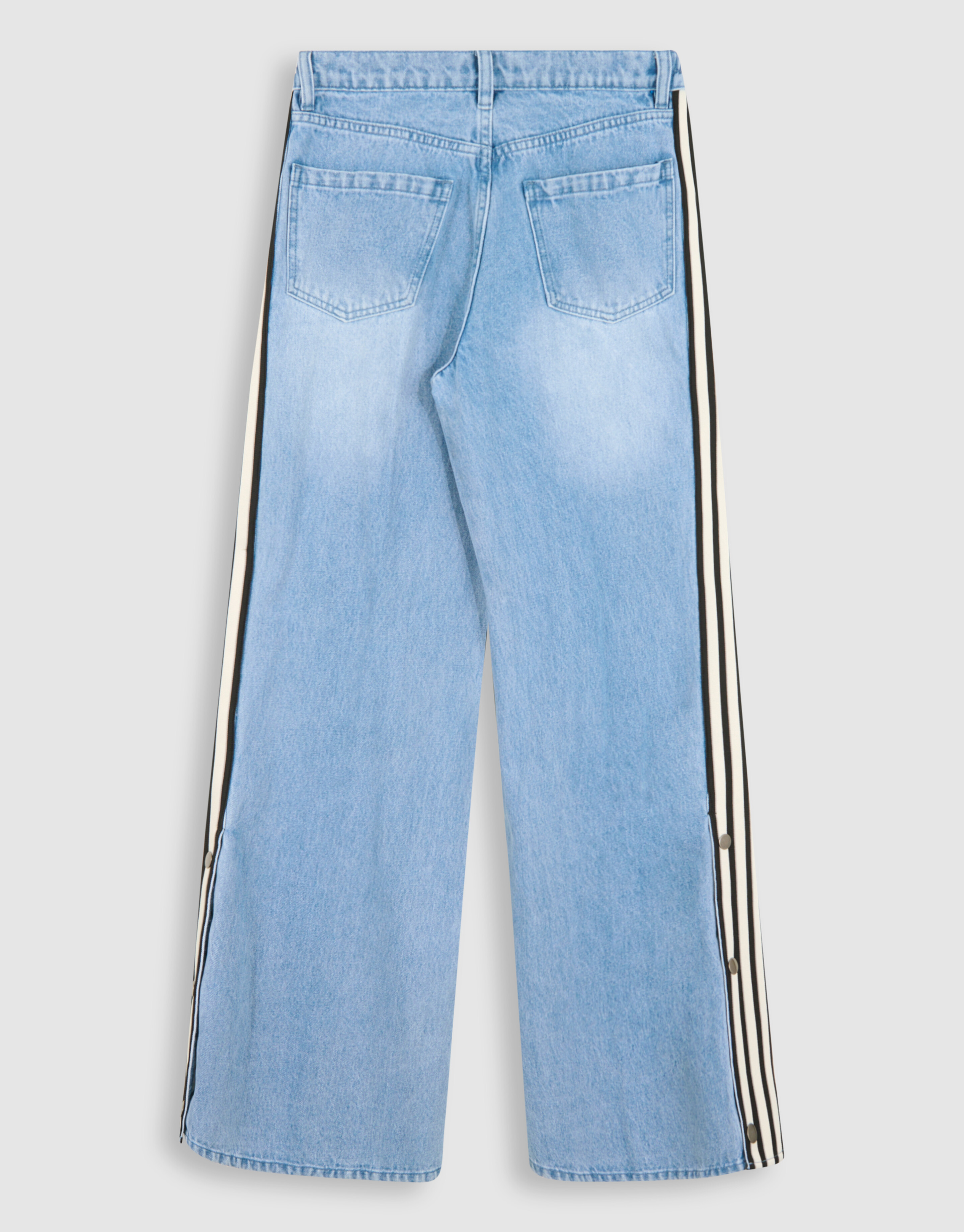 Sporty Tape Wide Leg Fit Jeans Blauw SHOEBY WOMEN