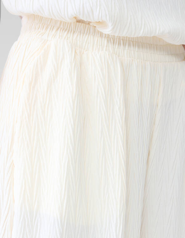 Crinkle Wide Leg Broek Gebroken Wit SHOEBY WOMEN