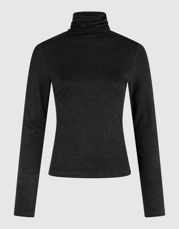 Col Neck Longsleeve Zwart SHOEBY WOMEN