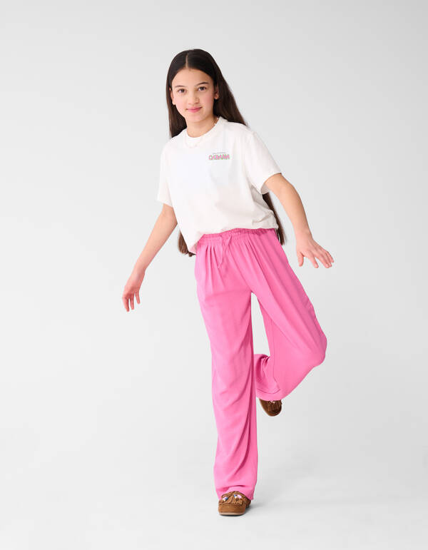 Piping Wide Leg Broek Lichtroze SHOEBY GIRLS