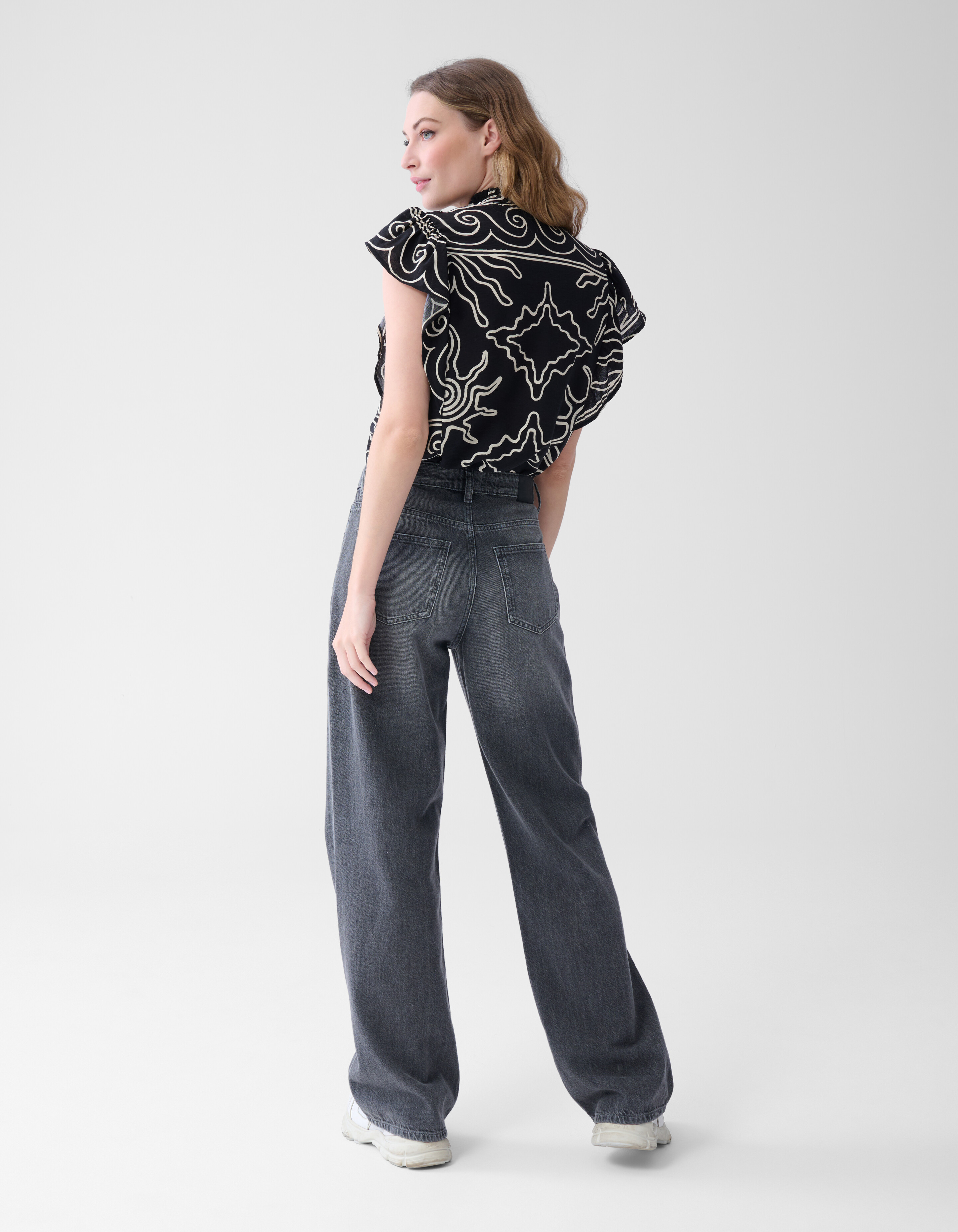 Wide Leg Fit Jeans Grijs SHOEBY WOMEN