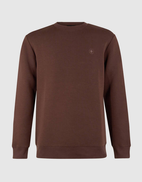 Spark Embroidery Sweater Donkerbruin SHOEBY MEN