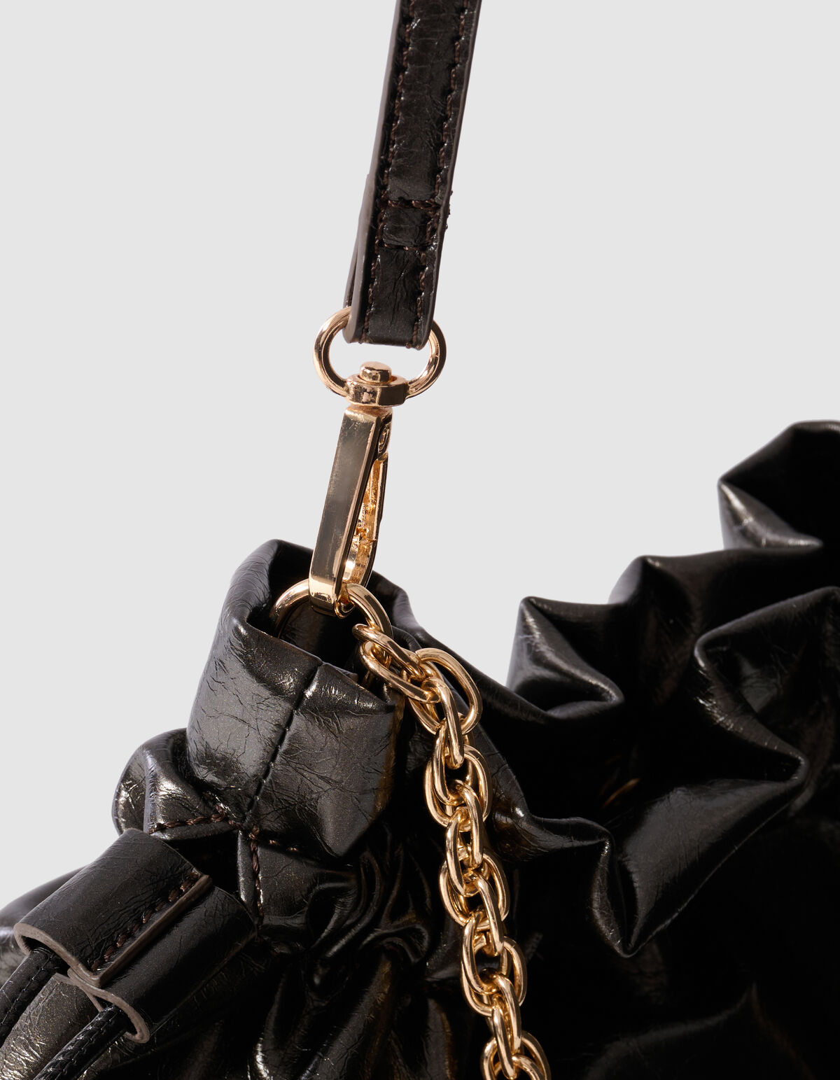 Shiny Chain Clutch Donkergrijs SHOEBY ACCESSOIRES