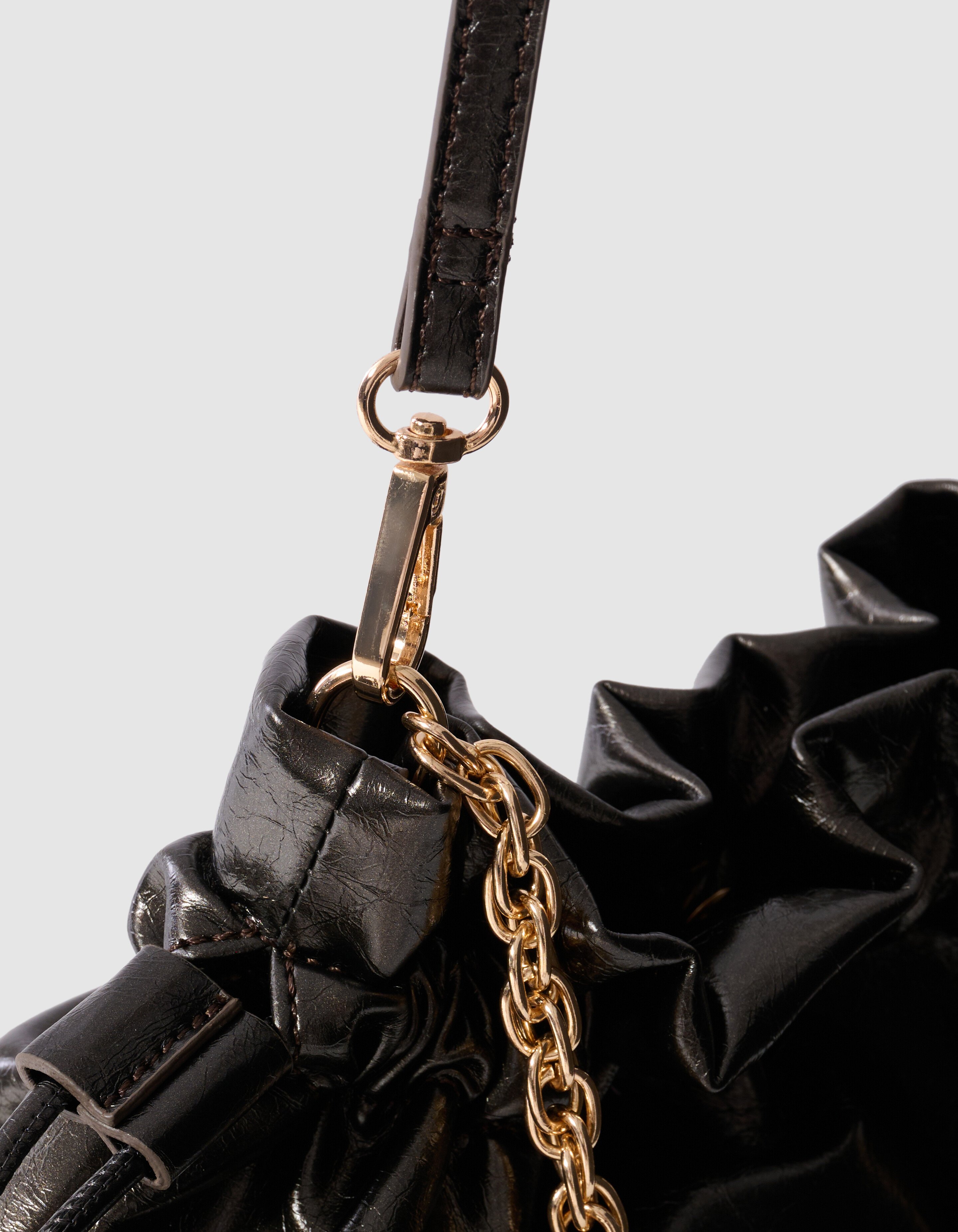 Shiny Chain Clutch Donkergrijs SHOEBY ACCESSOIRES