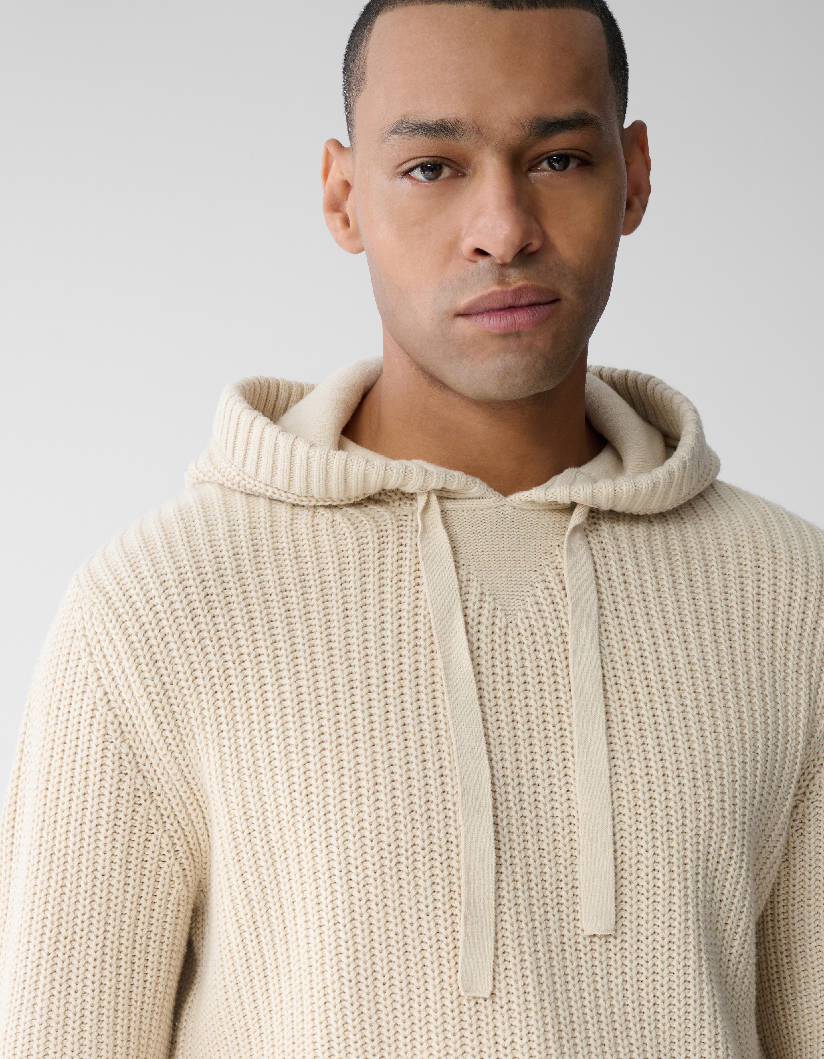 Knit Hoodie Gebroken Wit SHOEBY MEN