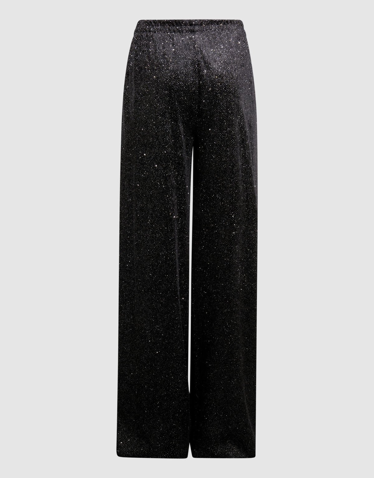 Velvet Wide Leg Broek Zwart SHOEBY GIRLS