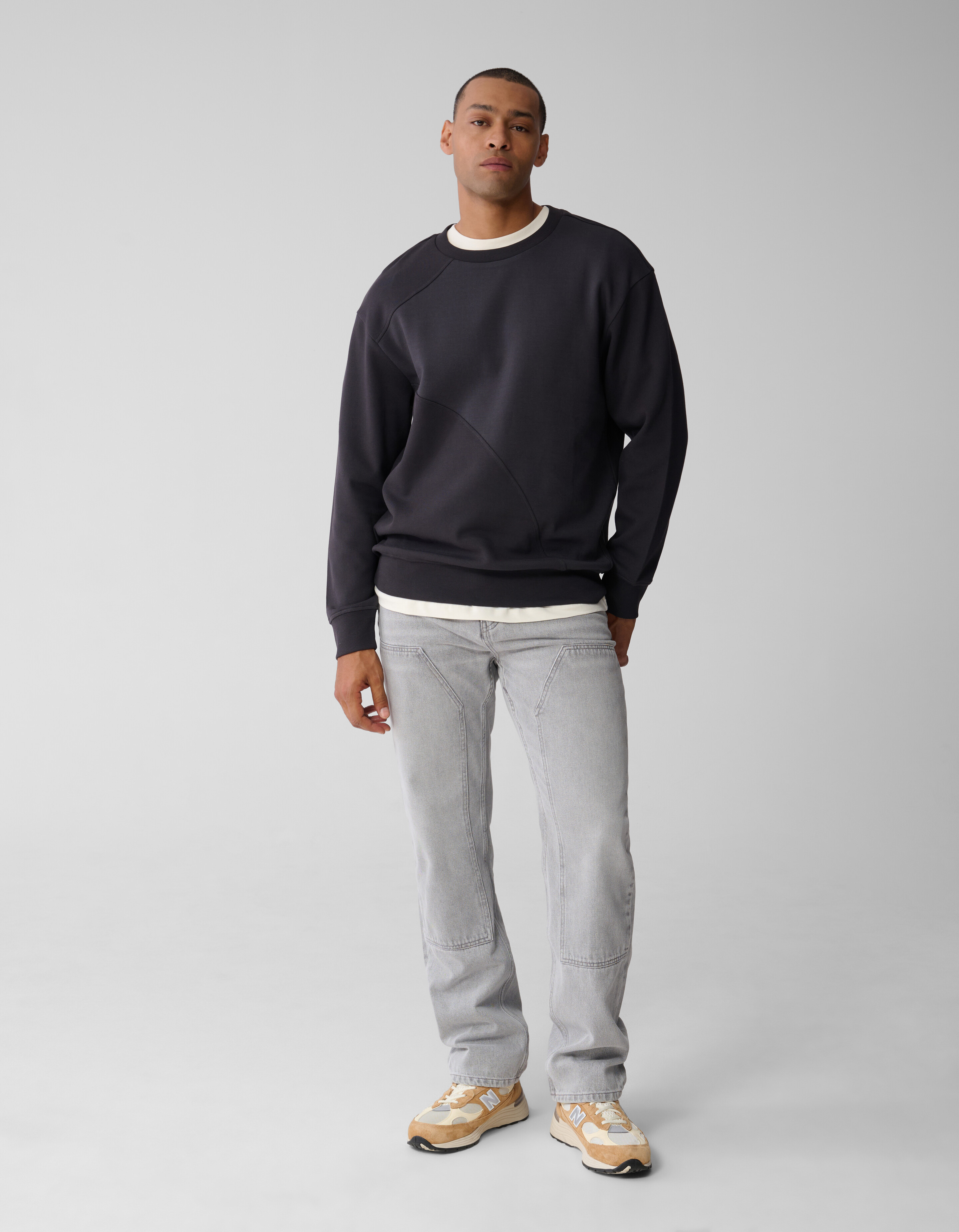 Big Sparkle Sweater Donkergrijs SHOEBY MEN