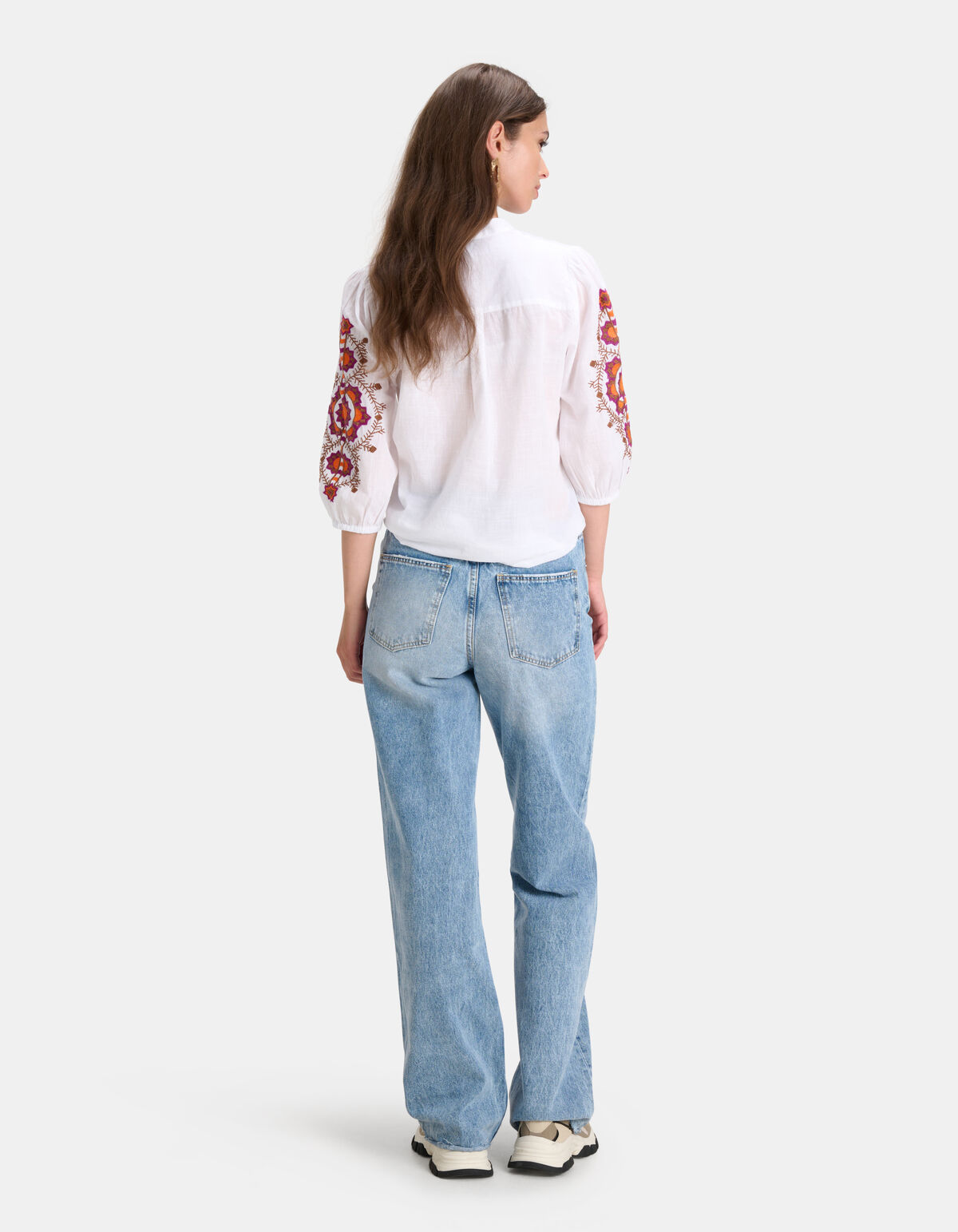 Coco Sleeve Blouse Wit/Paars SHOEBY WOMEN