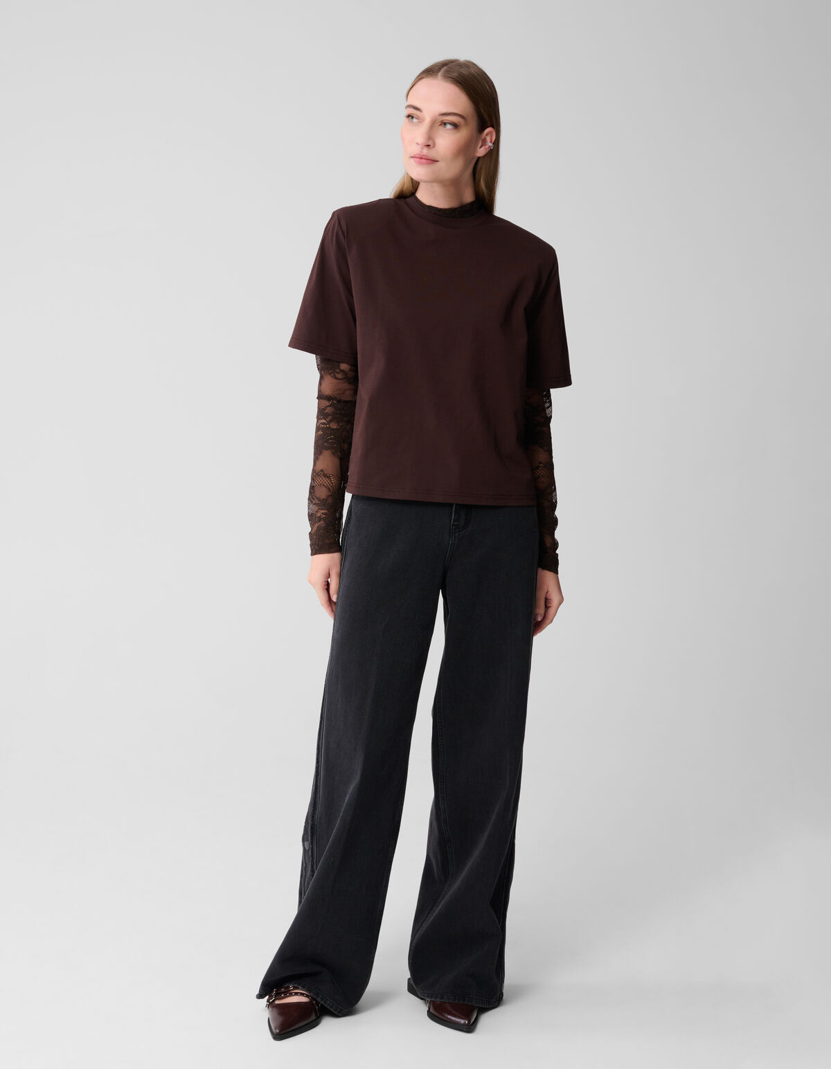 Padded T-shirt Donkerbruin SHOEBY WOMEN