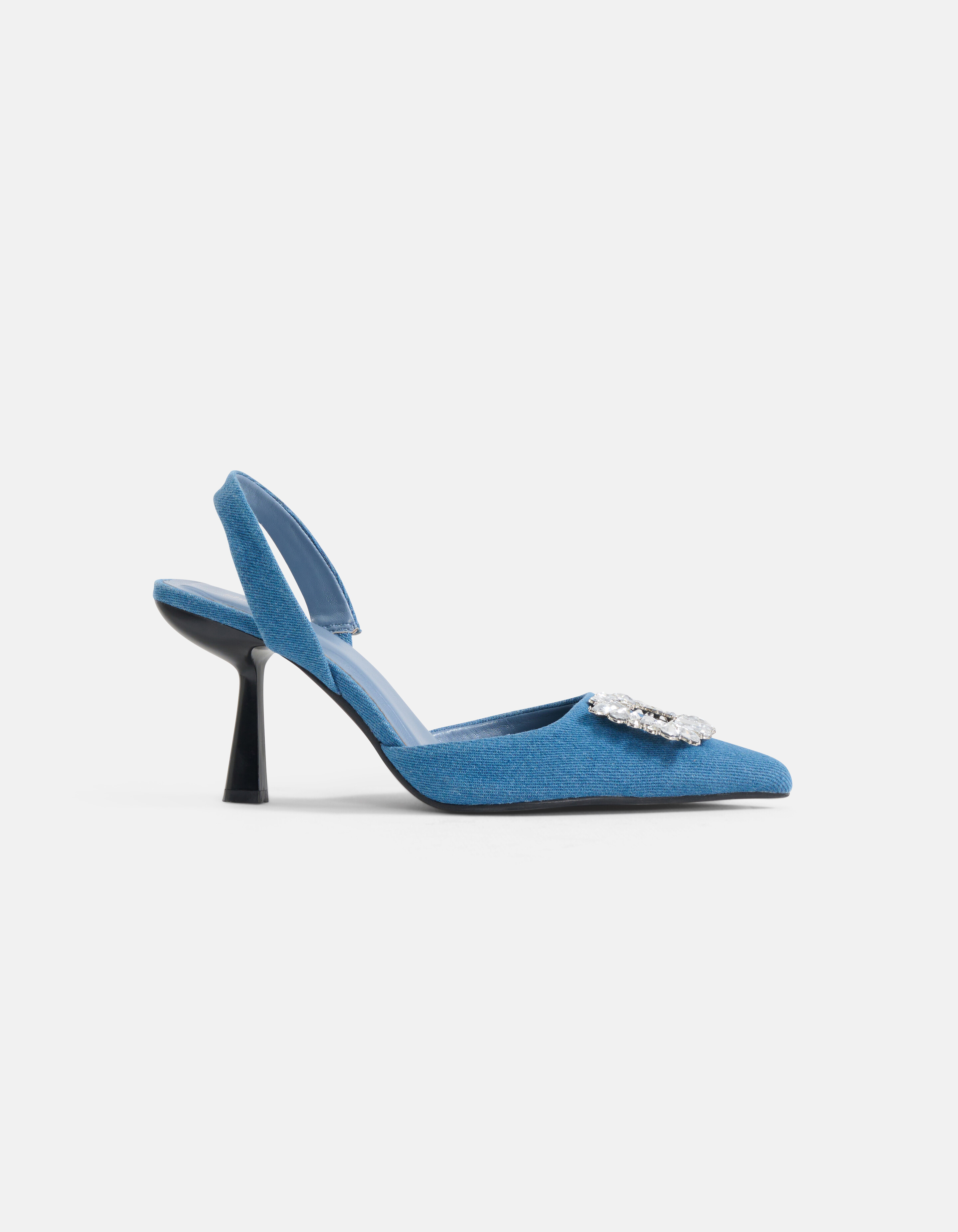 Denim Strass Hakken Blauw SHOEBY SHOES