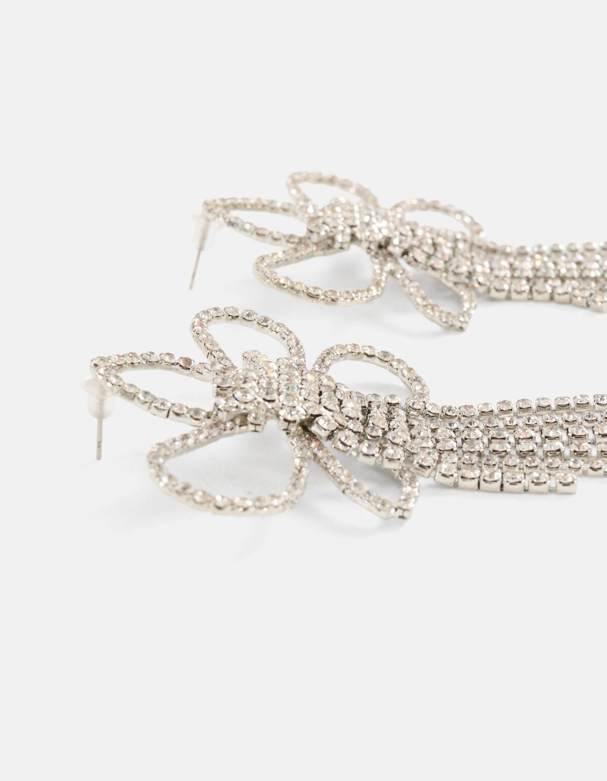 Strass Bloemen Oorbellen Zilver SHOEBY ACCESSOIRES