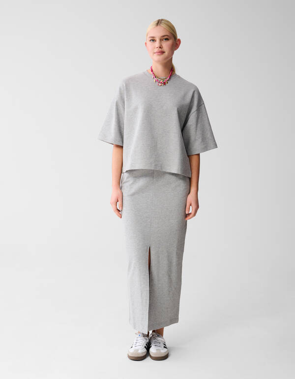 Oversized Sweat T-shirt Lichtgrijs SHOEBY WOMEN