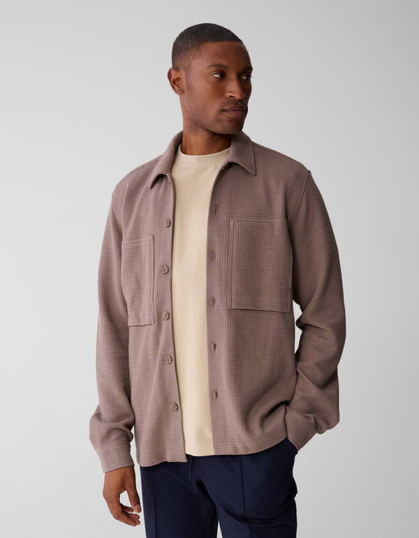 Waffle Overshirt Lichtbruin SHOEBY MEN