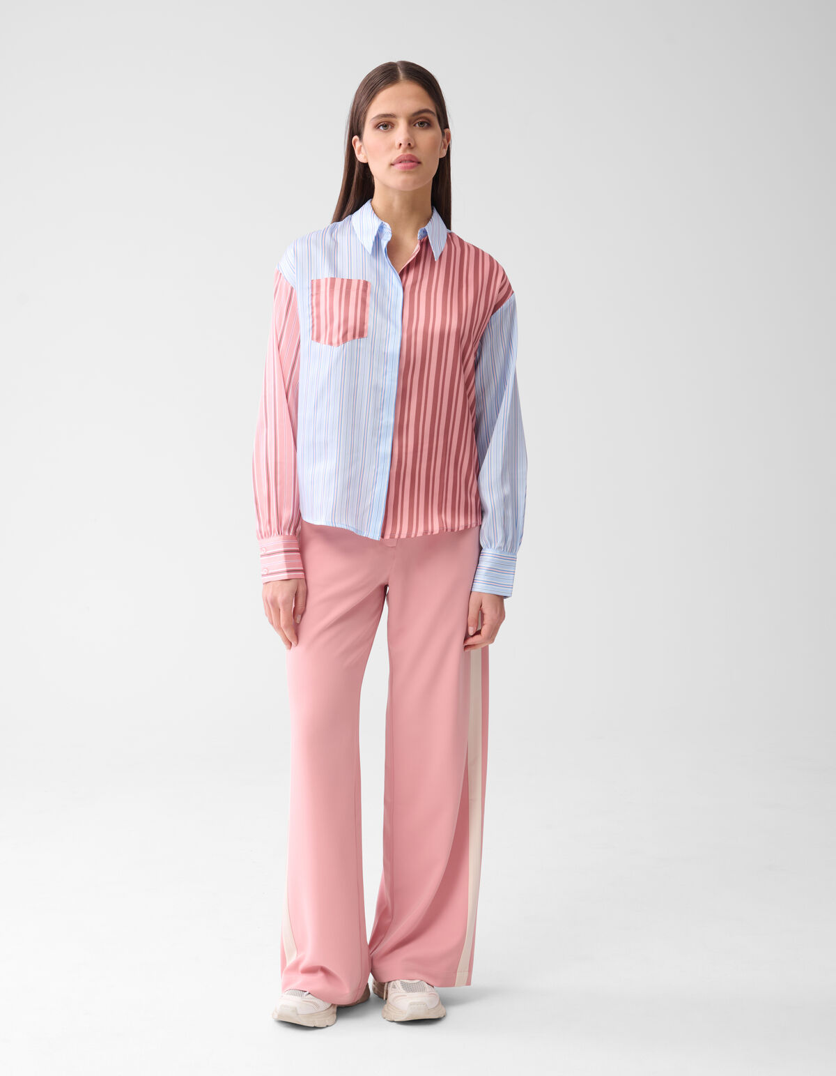 Printed Pinstripe Blouse SHOEBY WOMEN