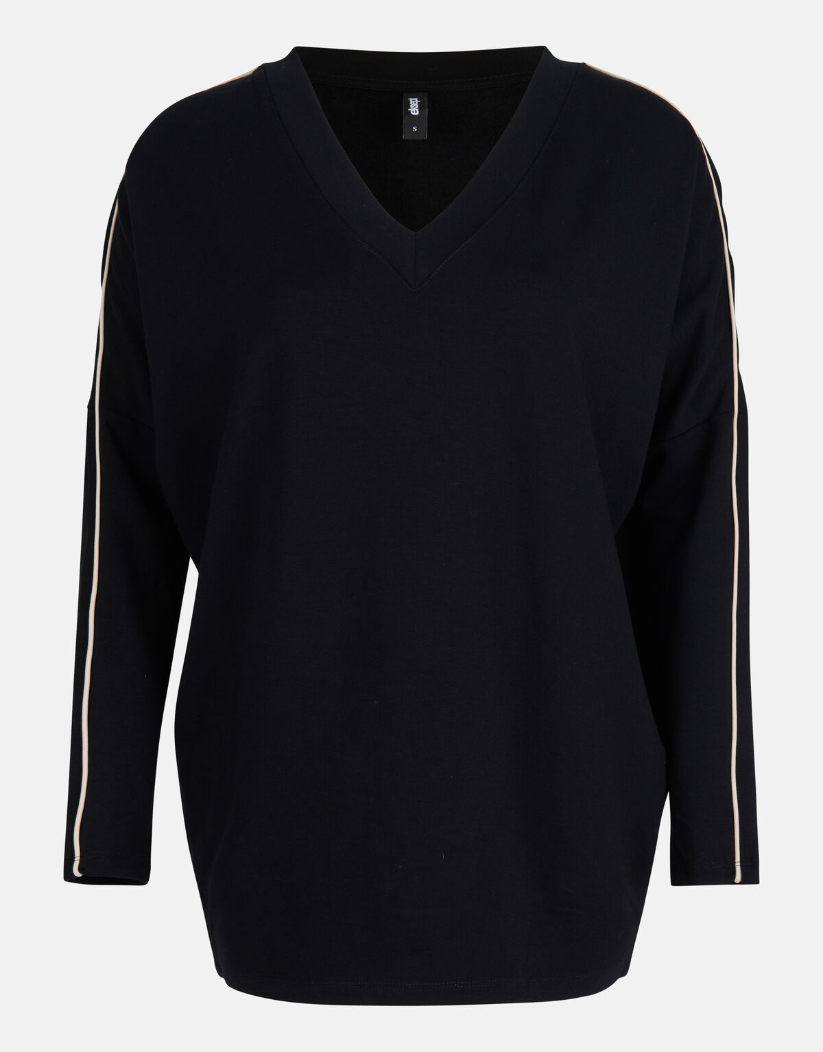 Basis Oversized V-hals Top Zwart SHOEBY WOMEN