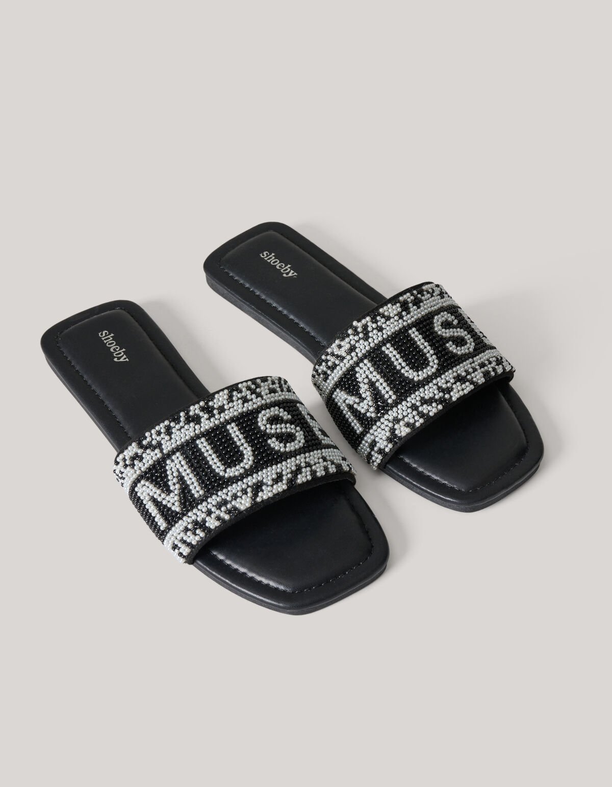 Beaded Slipper Zwart SHOEBY SHOES
