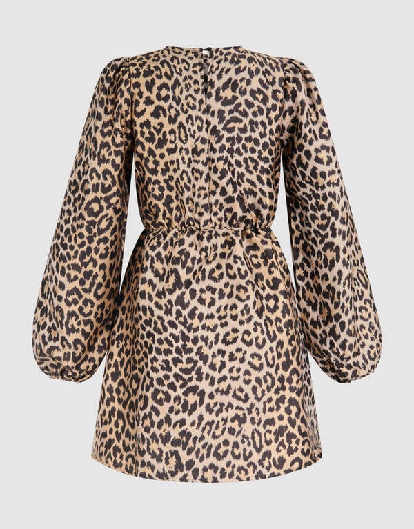 Leopard Mini Jurk Bruin SHOEBY WOMEN