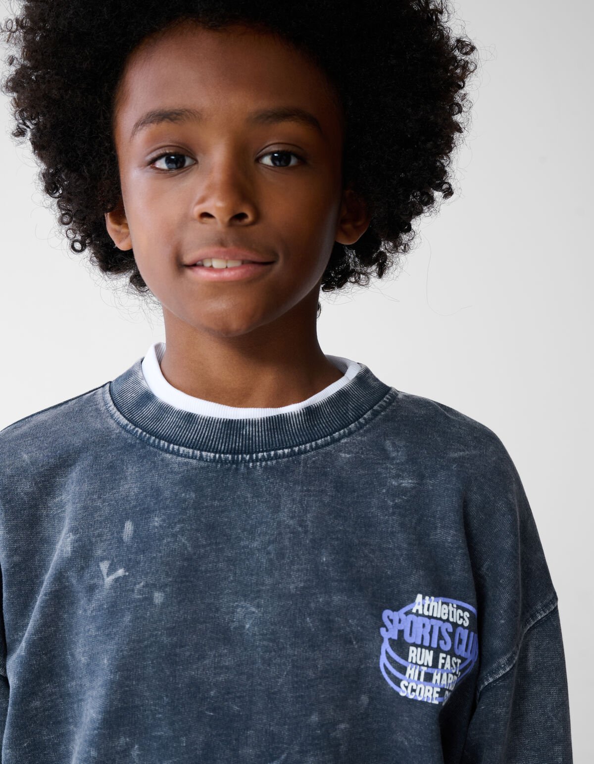 Washed Club Artwork Sweater Donkergrijs SHOEBY BOYS