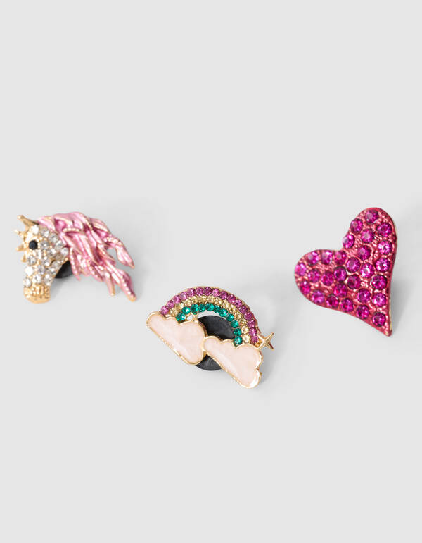 Smile Strass Broche Set Roze SHOEBY ACCESSOIRES