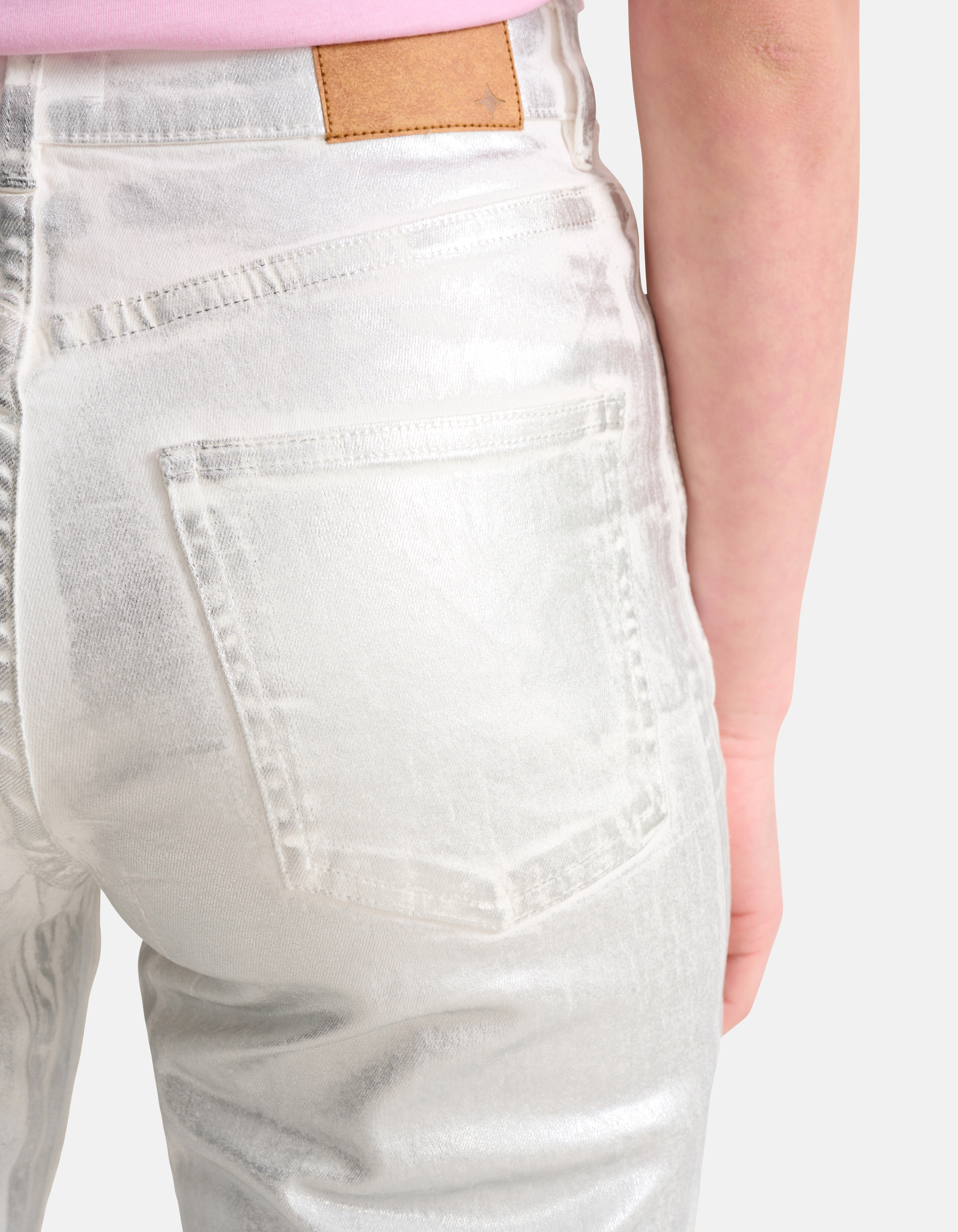 Metallic Wide Leg Jeans Zilver SHOEBY WOMEN