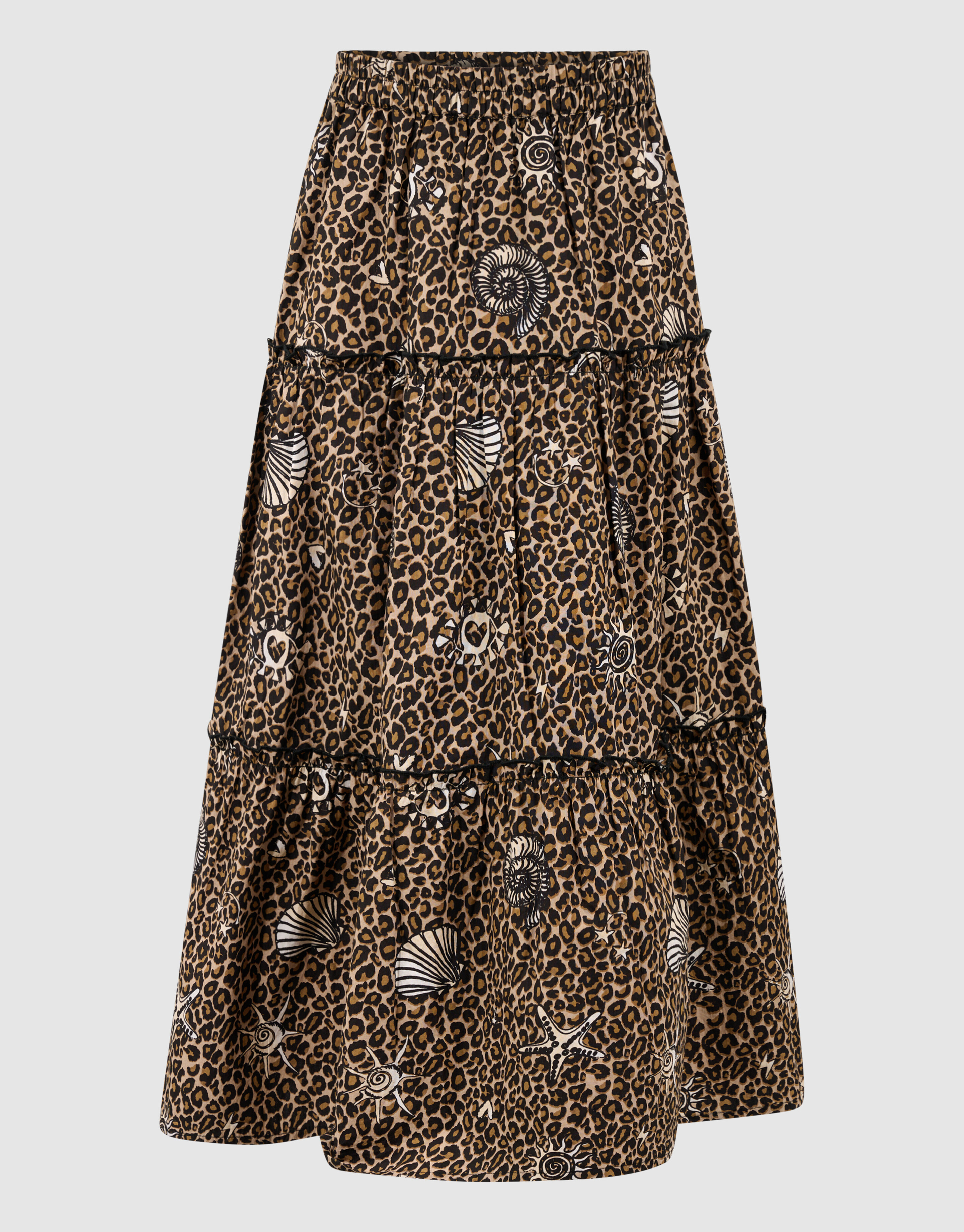 Printed Leopard Maxi Rok Bruin SHOEBY GIRLS