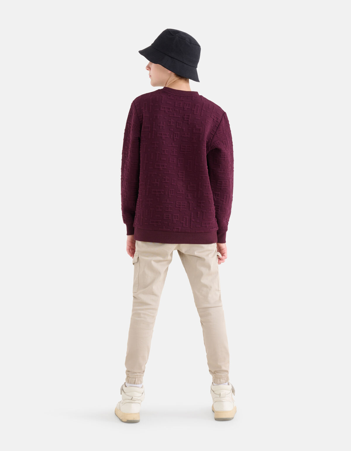Structuur Sweater Bordeaux SHOEBY BOYS