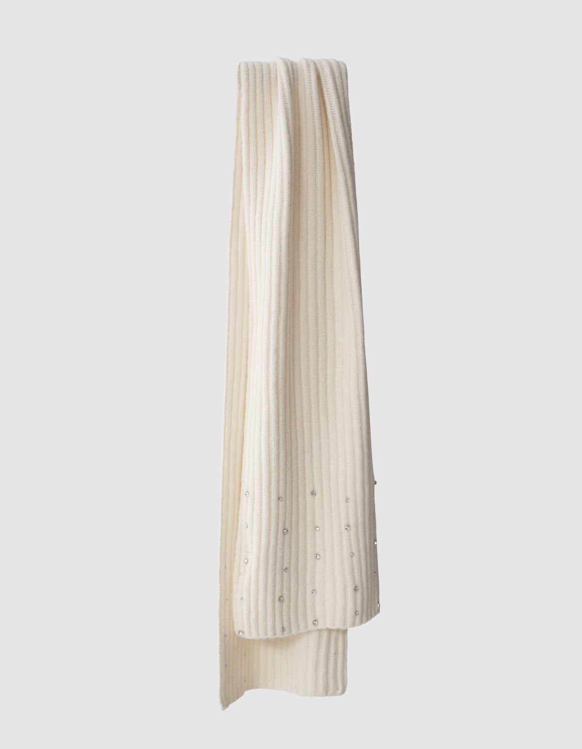 Ribbed Strass Sjaal Gebroken Wit SHOEBY ACCESSOIRES