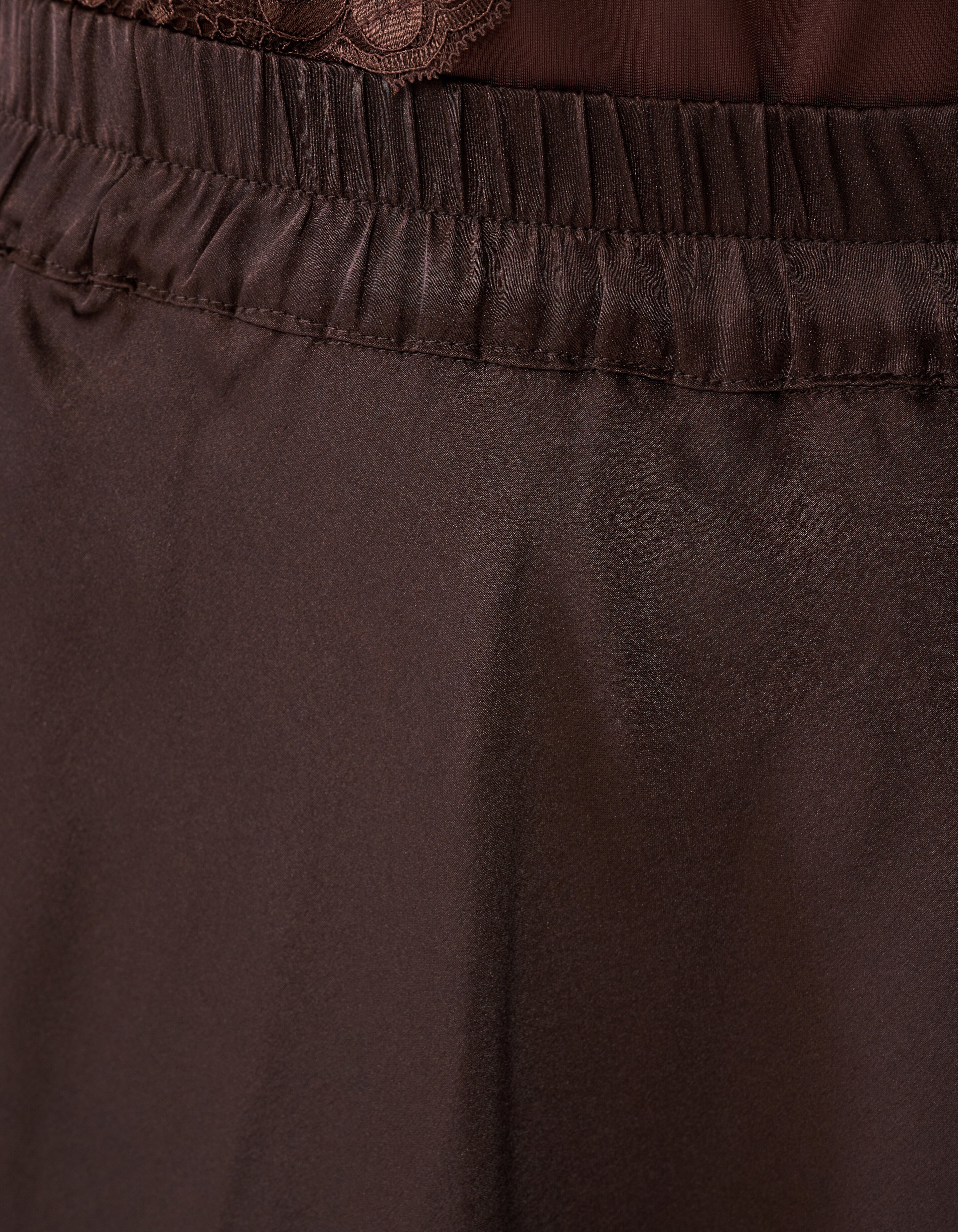 Satijnen Maxi Rok Donkerbruin SHOEBY WOMEN