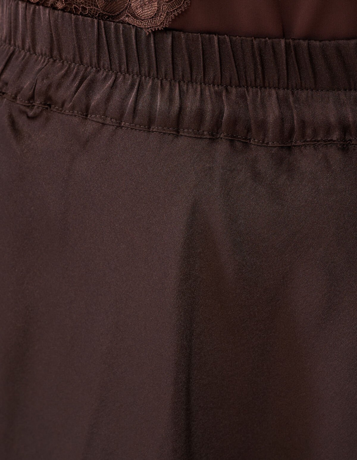 Satijnen Maxi Rok Donkerbruin SHOEBY WOMEN