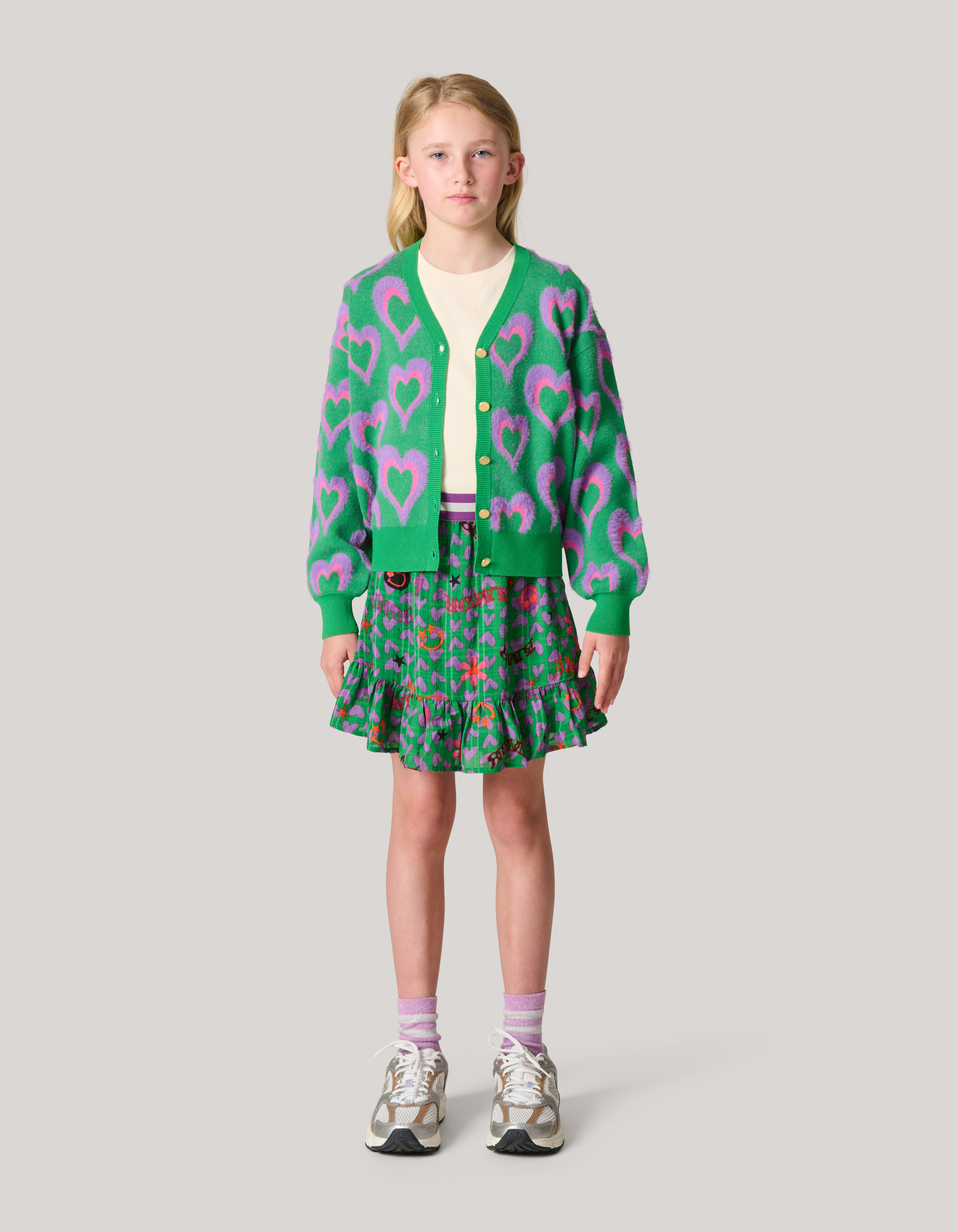 Printed Cardigan Groen SHOEBY GIRLS
