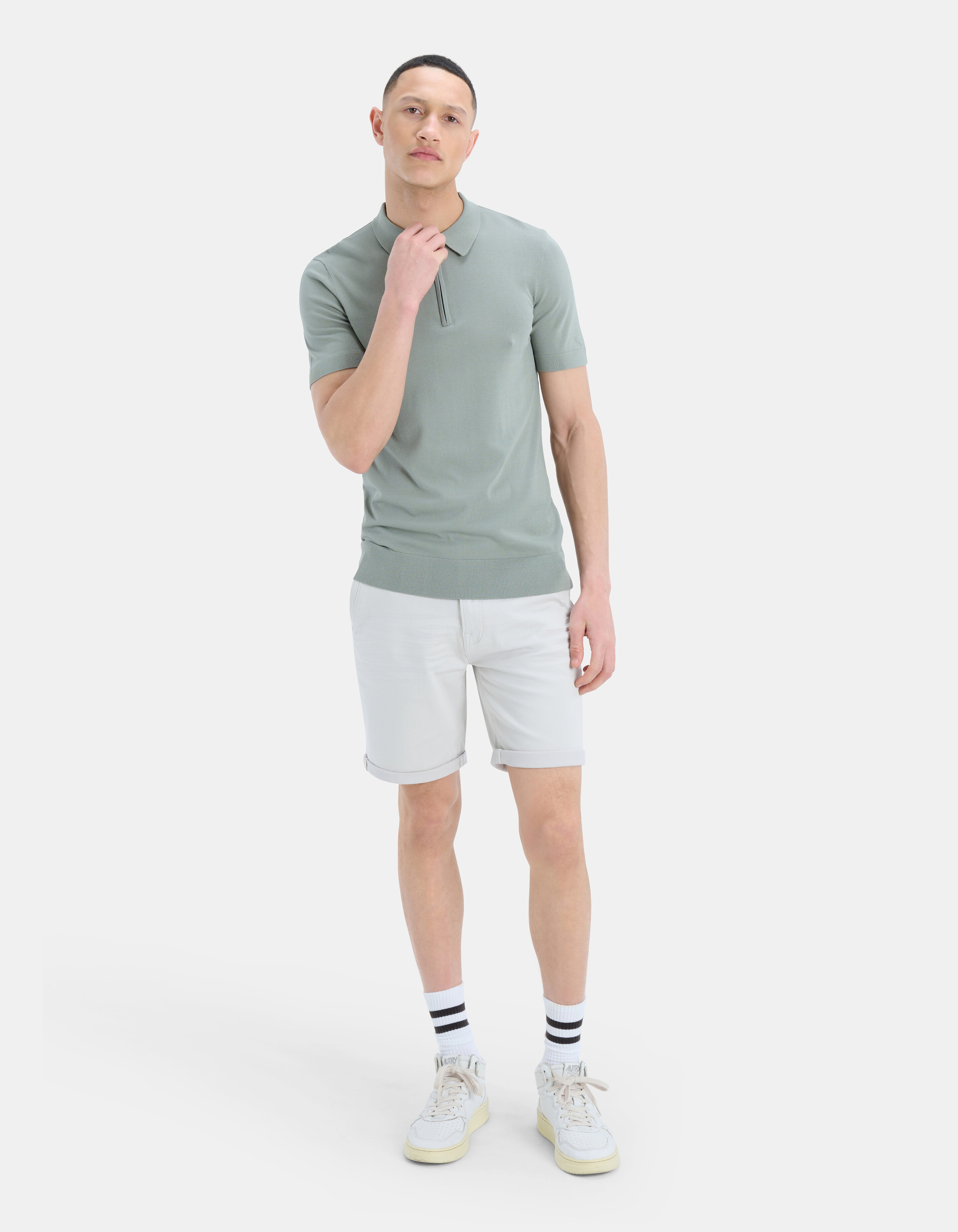 Zipper Knit Polo Shirt REFILL