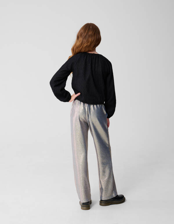 Wavy Structuur Top Zwart SHOEBY GIRLS